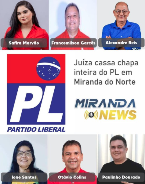 Justiça Eleitoral cassa chapa de vereadores em Miranda do Norte por candidaturas laranjas de mulheres