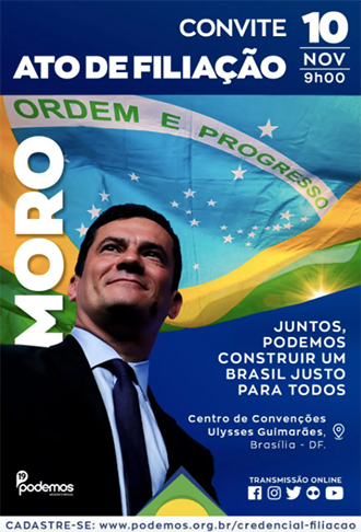 Podemos confirma filiação de Sérgio Moro de olho em 2022