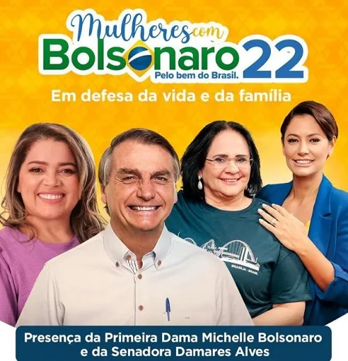 Michelle e Damares farão campanha para Bolsonaro no Maranhão