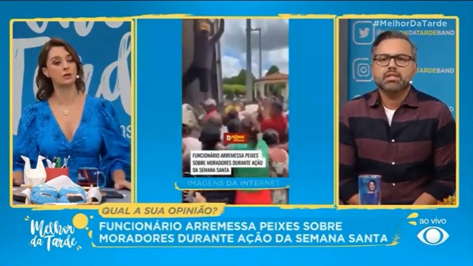‘É humilhação’, diz apresentadora da Band sobre ‘chuva de peixe’ na cabeça das pessoas em Anapurus
