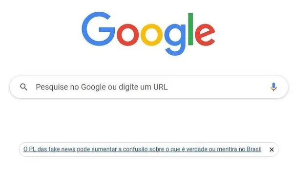 Google retira do ar link com informações contra o PL das Fake News