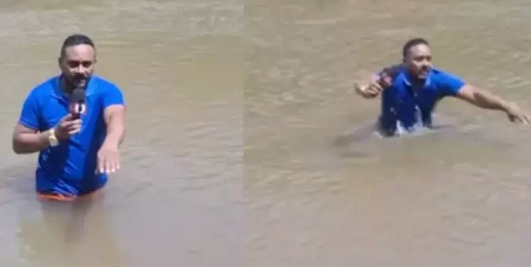 Vídeo: repórter pisa em corpo no rio fazendo matéria sobre afogamento