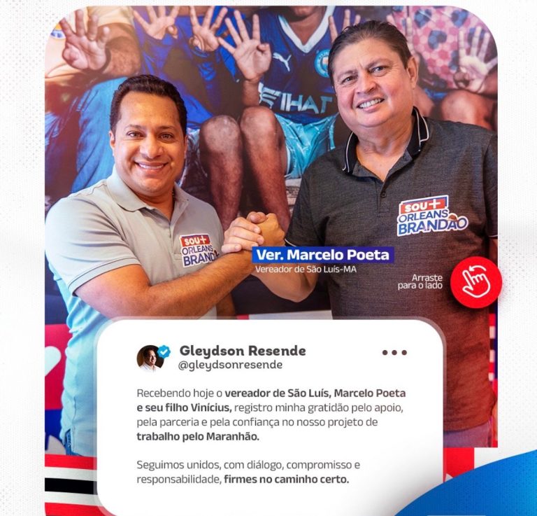 Gleydson Resende amplia base em São Luís com Marcelo Poeta